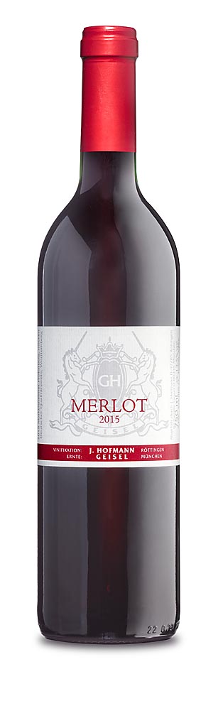 Rotweinflasche Merlot 2015 Produktfoto Werbeaufnahme Rotweinflasche Merlot 2015 Produktfoto Werbeaufnahme