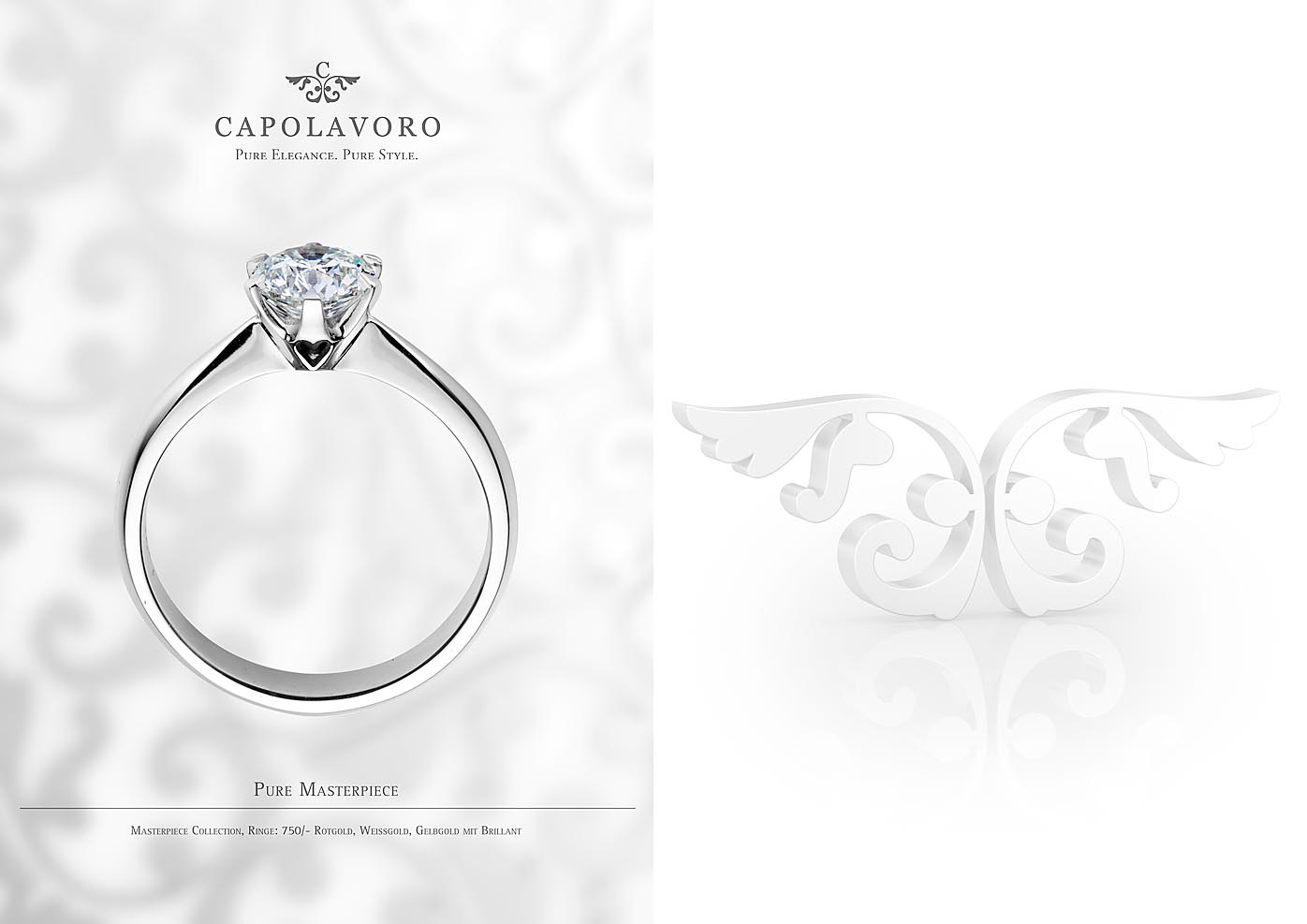 Produktfotografie eines Diamantrings weißgold